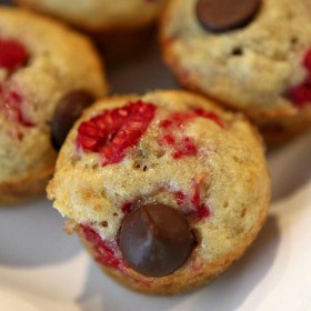 Raspberry Dark Chocolate Banana Bread Muffins