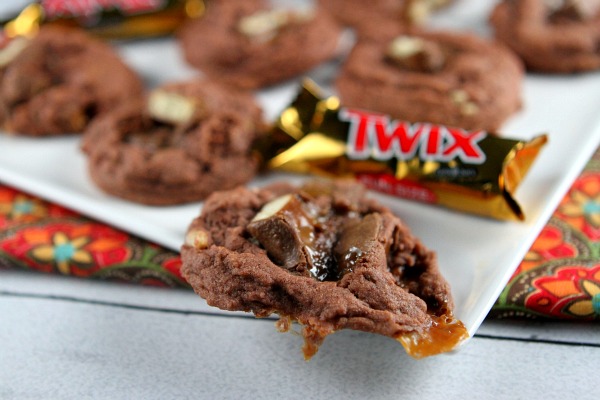 Twix Bar Chocolate Pudding Cookies