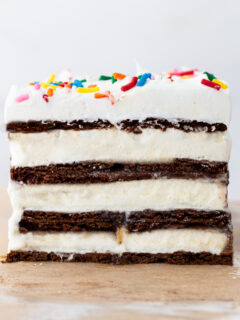 slice of ice cream sandwich cake