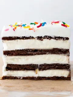 slice of ice cream sandwich cake