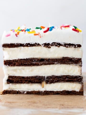slice of ice cream sandwich cake