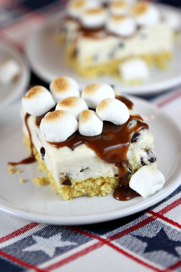 No Bake S'Mores Cheesecake Bars Recipe - RecipeGirl