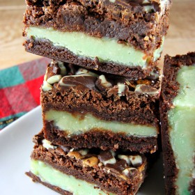 Mint Fudge Stuffed Brownies