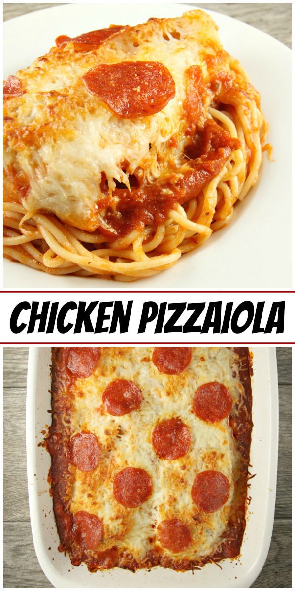 Pinterest collage image for Chicken Pizzaiola 