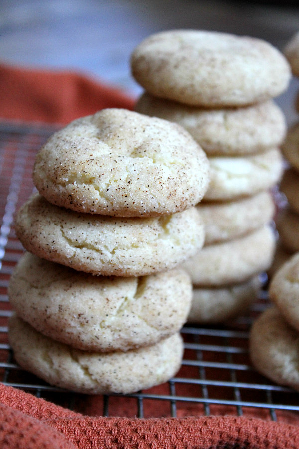 snickerdoodle cookies made from a cake mix