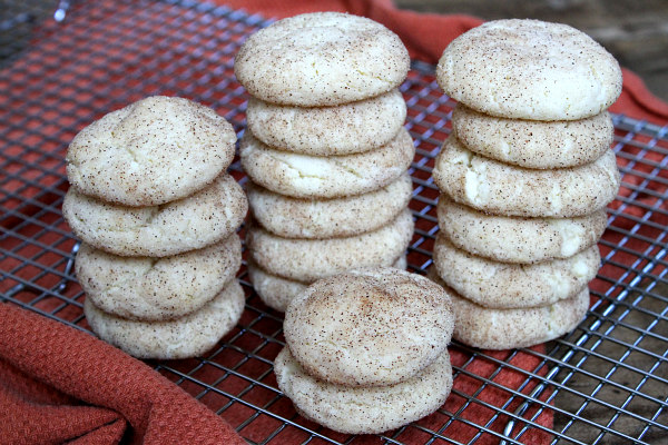 stacks of cake mix snickerdoodles