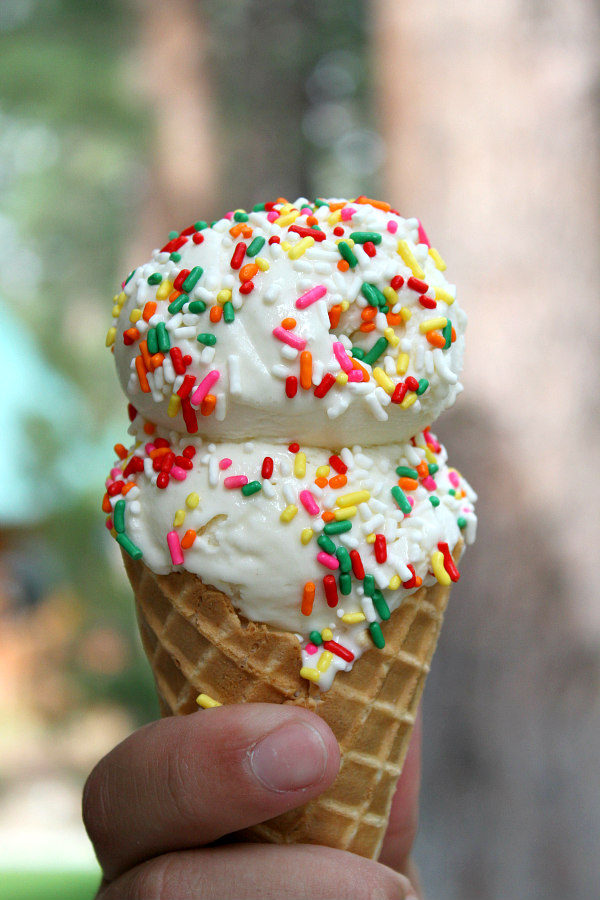 Cake Batter Ice Cream cone