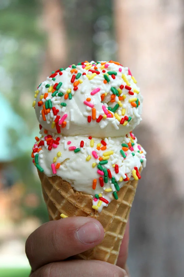 Cake Batter Ice Cream cone