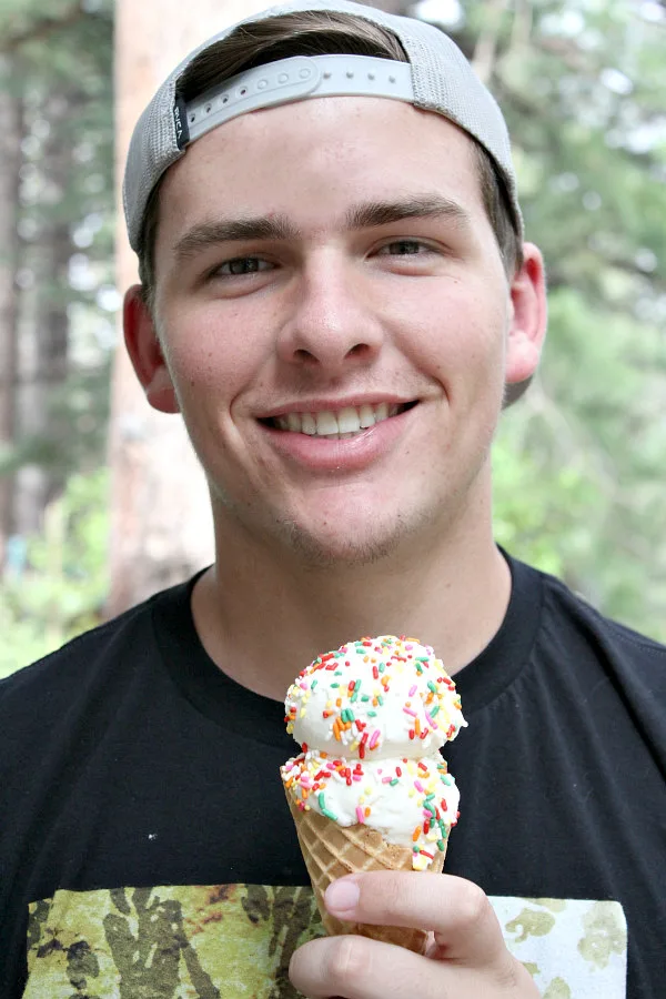 RecipeBoy with Cake Batter Ice Cream cone