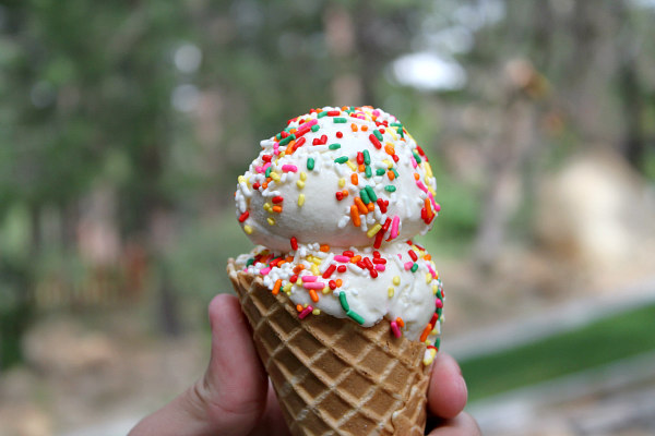 Cake Batter Ice Cream cone