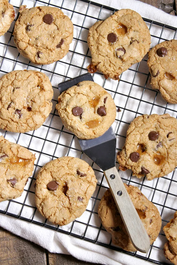 Salted Caramel Chocolate Chip Cookies recipe - from RecipeBoy.com