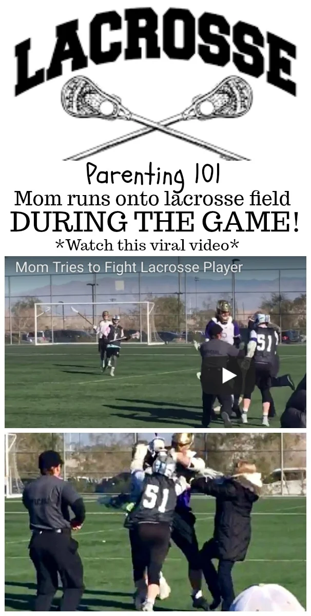 mom running onto field during lacrosse game