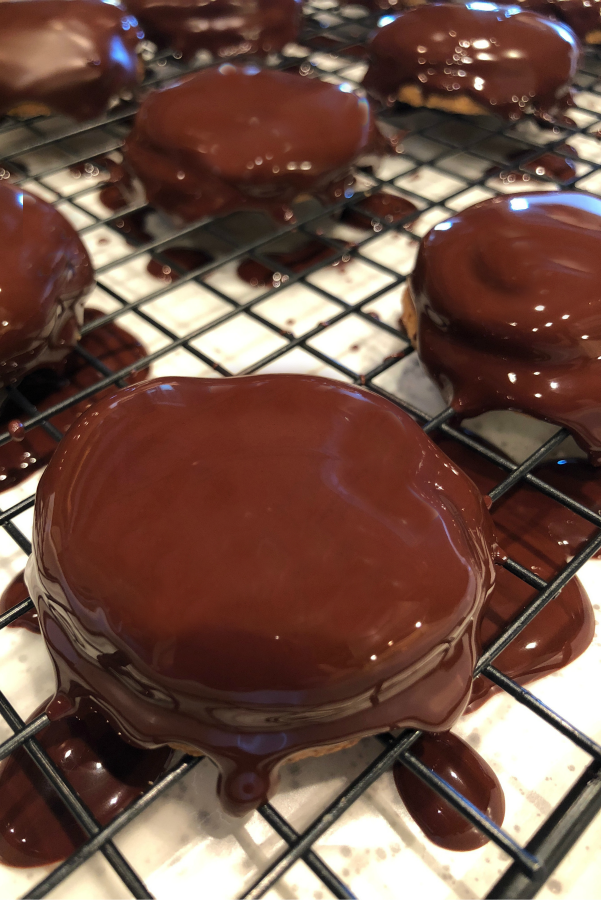 Chocolate covered Marshmallow Fluff Cookies