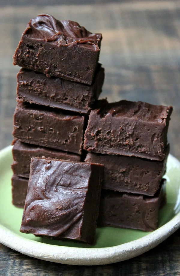 stack of 2 Ingredient Fudge