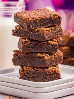 stack of nutella brownies