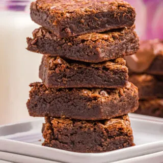 stack of nutella brownies