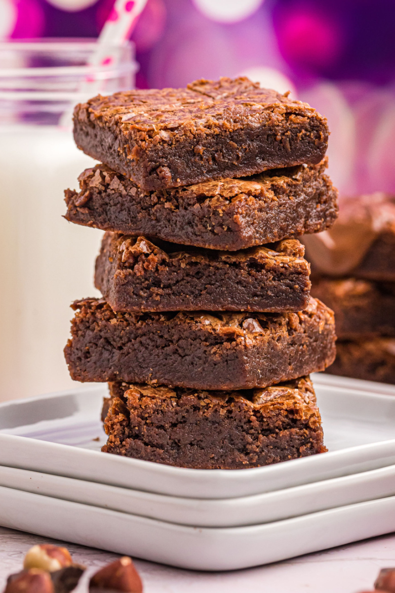 stack of nutella brownies