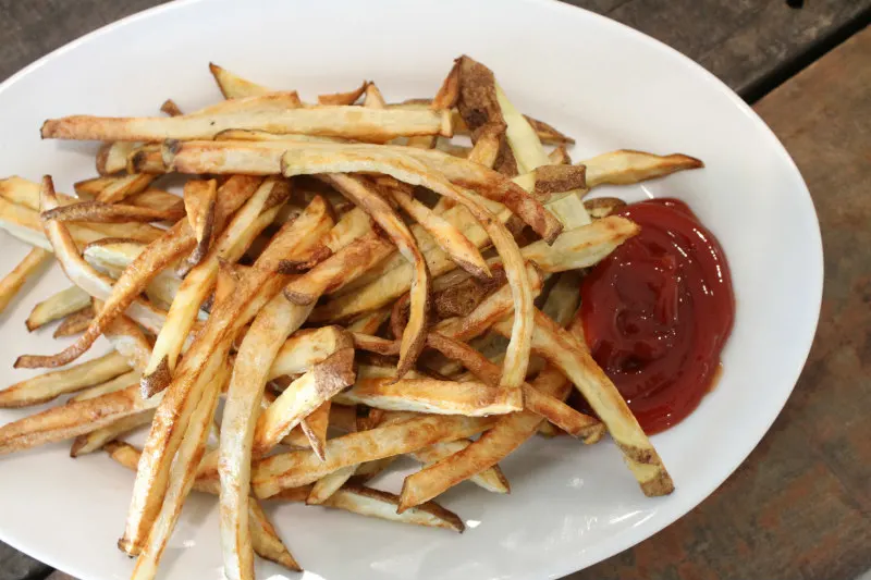 Plate of Air Fryer French Fries with ketchup
