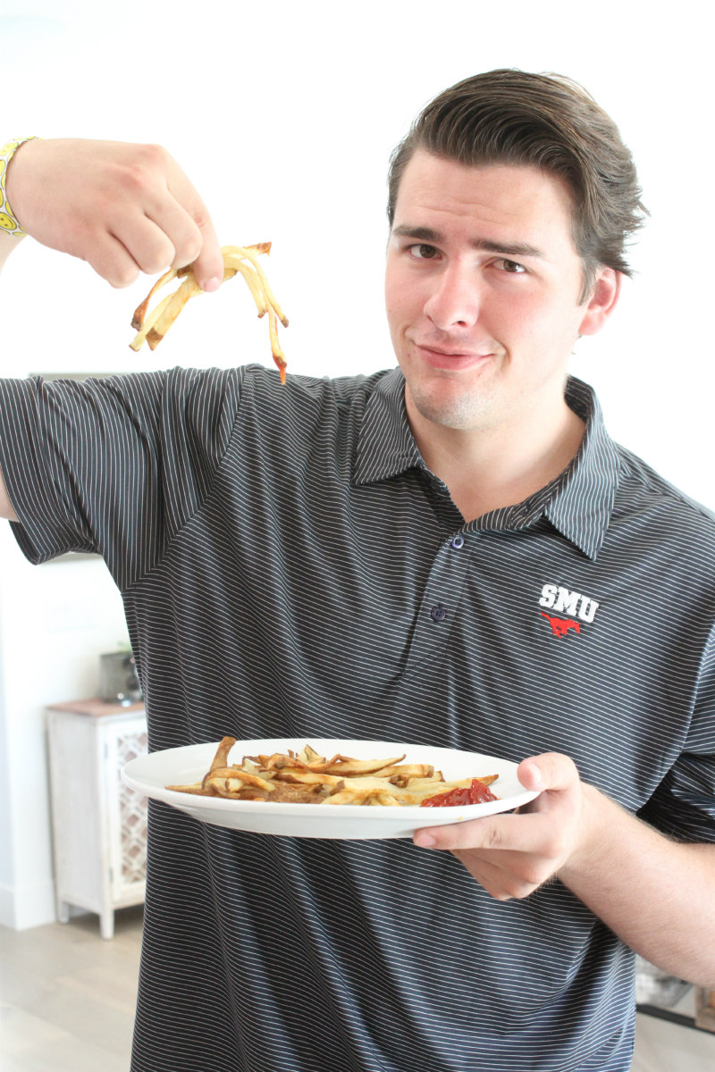 RecipeBoy eating Air Fryer French Fries