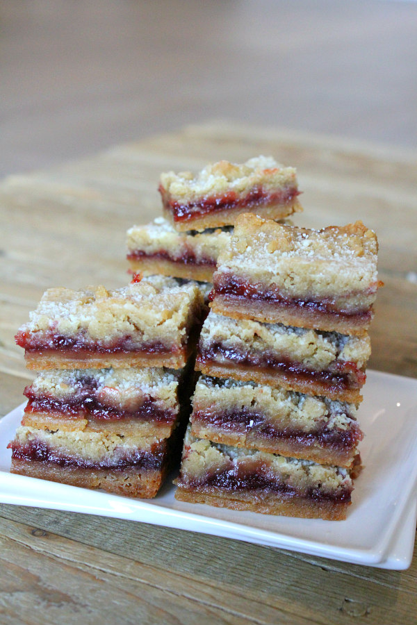 stack of Raspberry Shortbread Bars