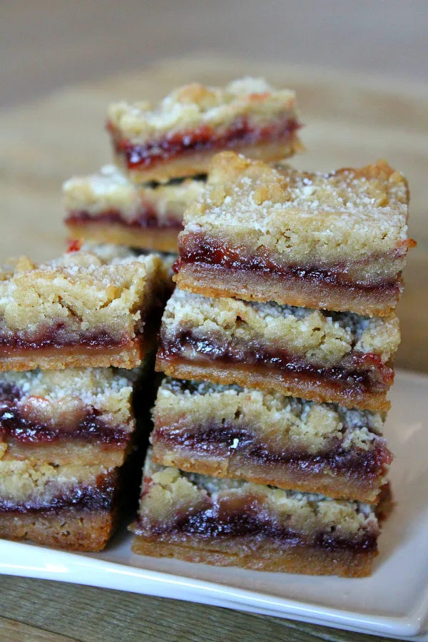 stack of Raspberry Shortbread Bars