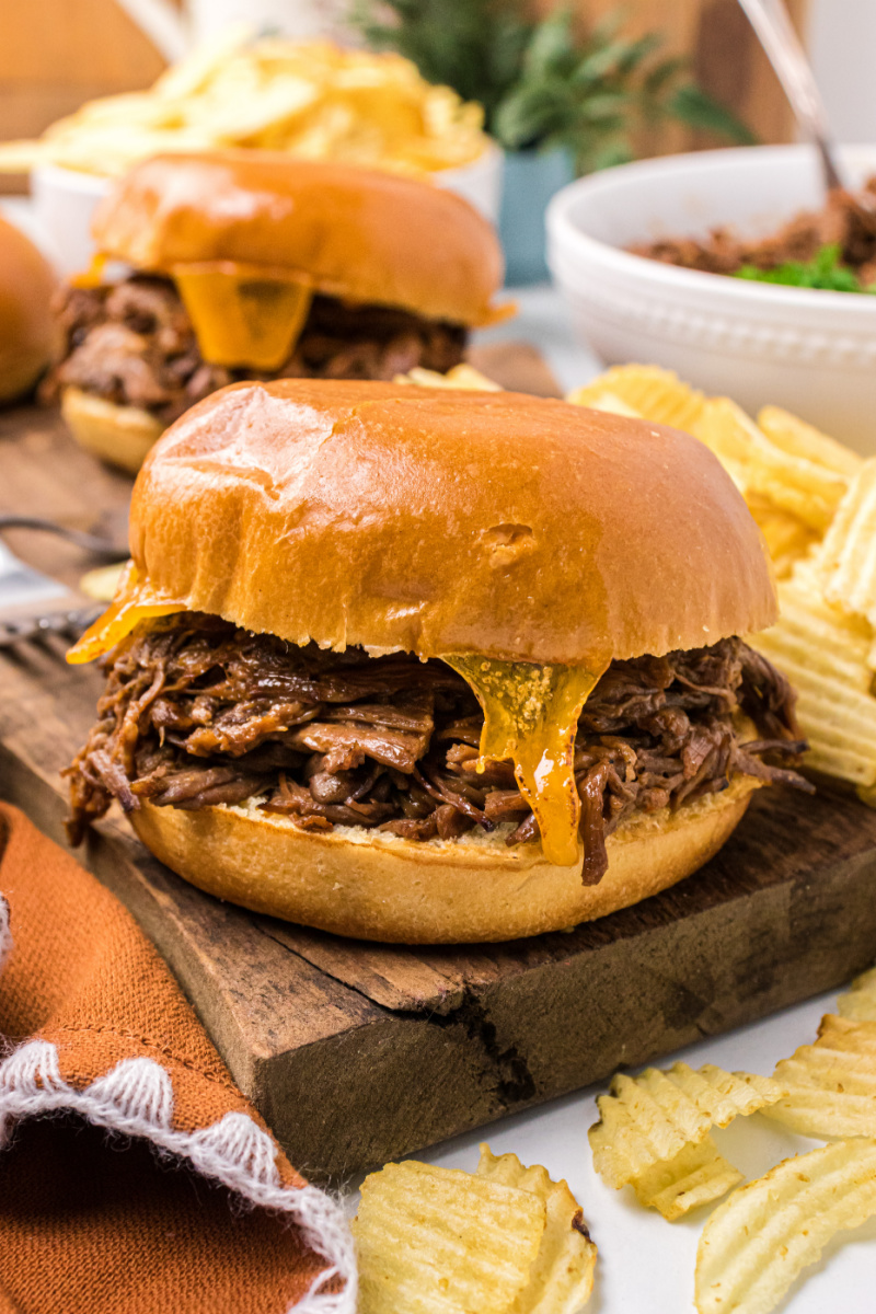 tex mex shredded beef sandwich