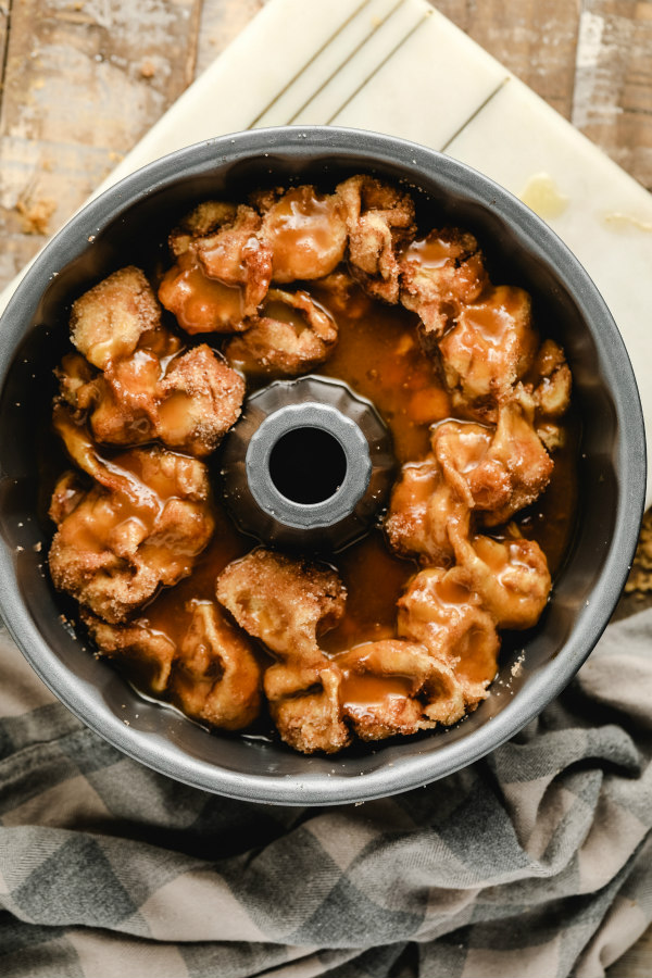 Making Cinnamon Roll Monkey Bread