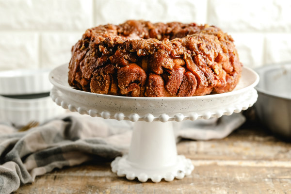 Cinnamon Roll Monkey Bread ready for icing