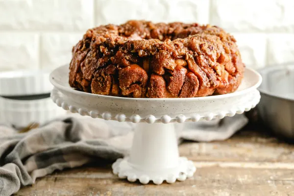 Cinnamon Roll Monkey Bread ready for icing