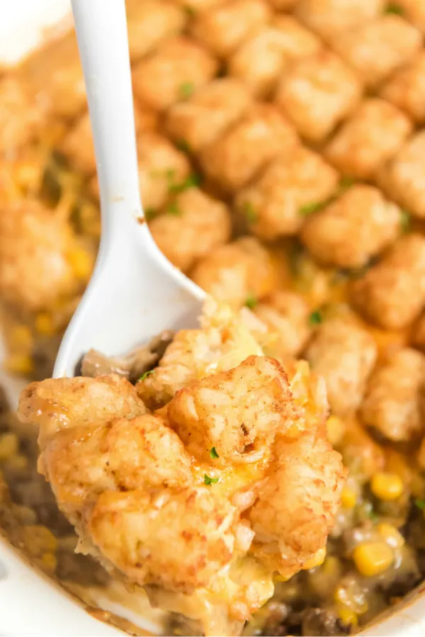 serving tater tot casserole