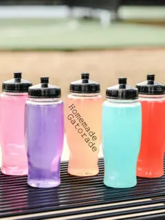 Bottles of Homemade Gatorade