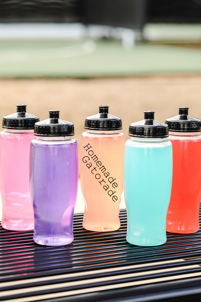 Bottles of Homemade Gatorade