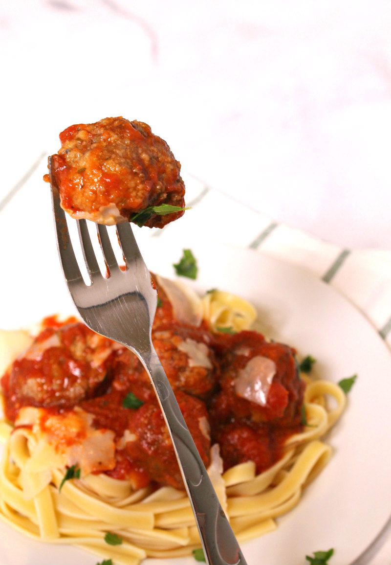 meatball on a fork