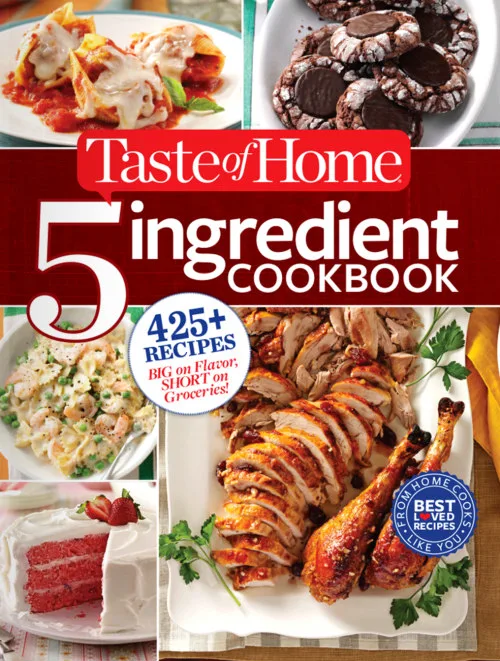 taste of home 5 ingredient cookbook cover