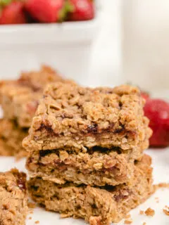 stack of three peanut butter and jelly granola bars
