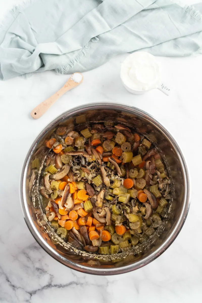 chicken and wild rice soup in the instant pot