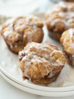 monkey bread muffins on white plate