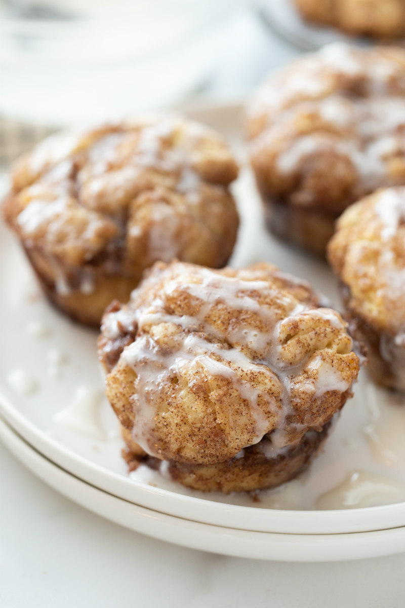 monkey bread muffins on white plate