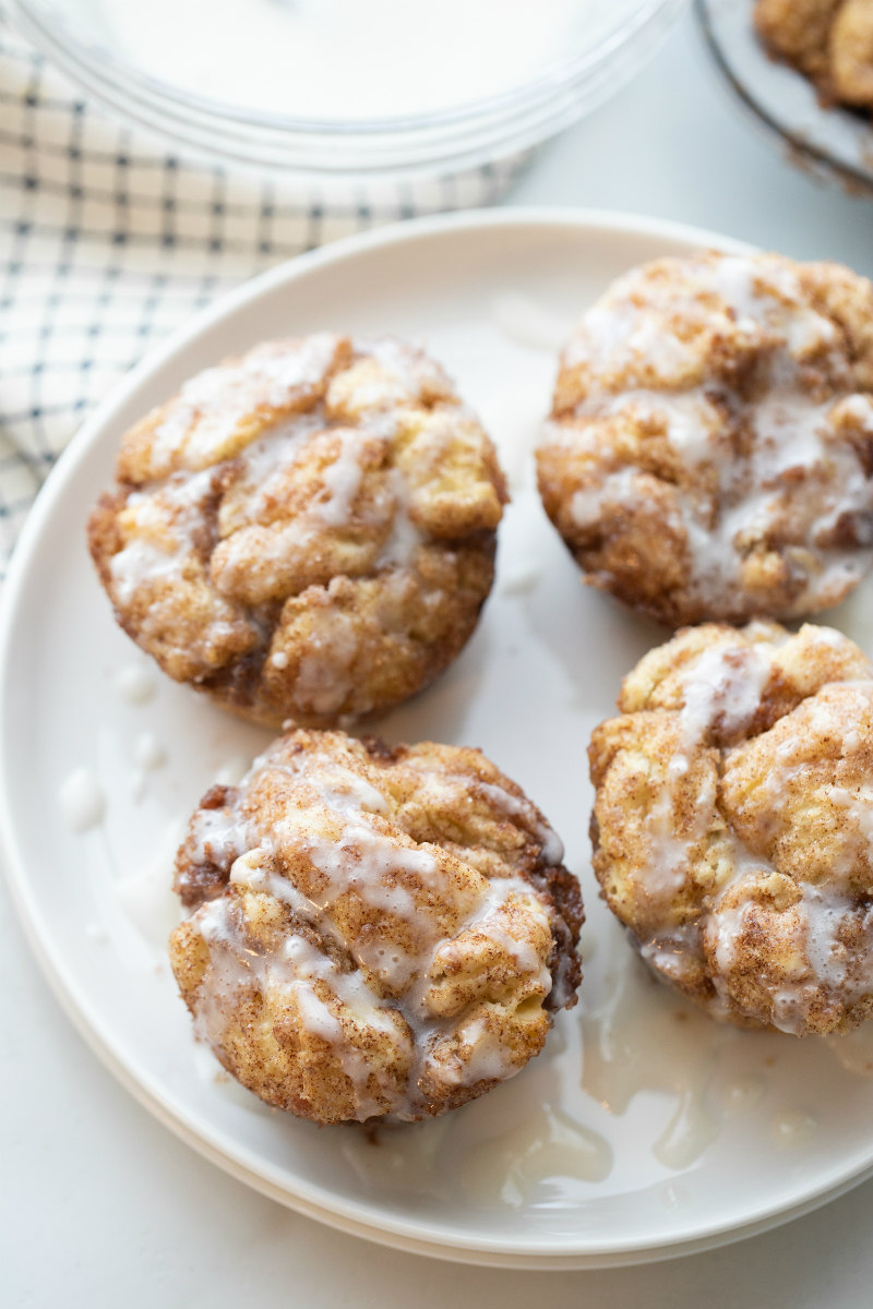 monkey bread muffins on a white plate