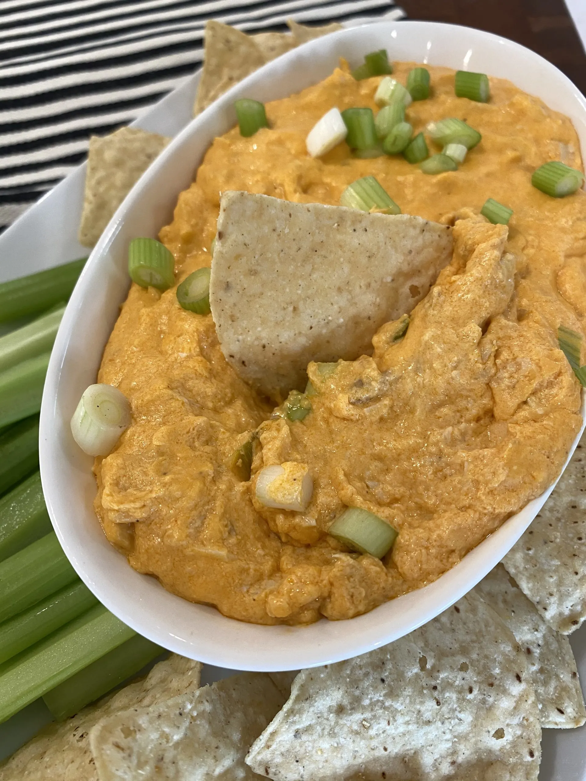 Buffalo Chicken Dip with Tortilla Chip