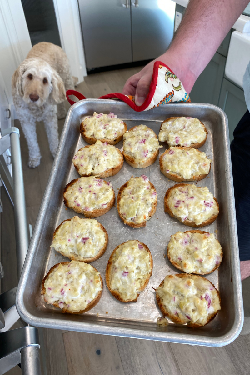 bruschetta just out of the oven