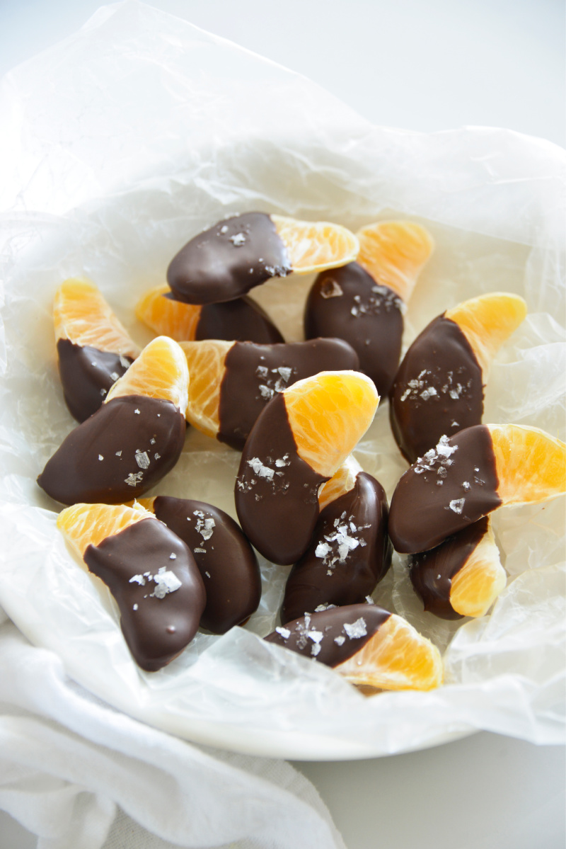 orange wedges chocolate dipped with salt