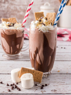 two s'mores milkshakes