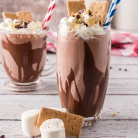 two s'mores milkshakes