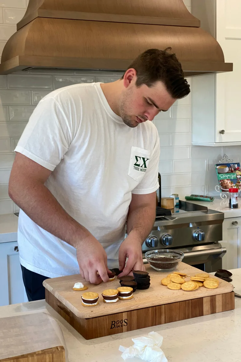 recipeboy making dessert in the kitchen