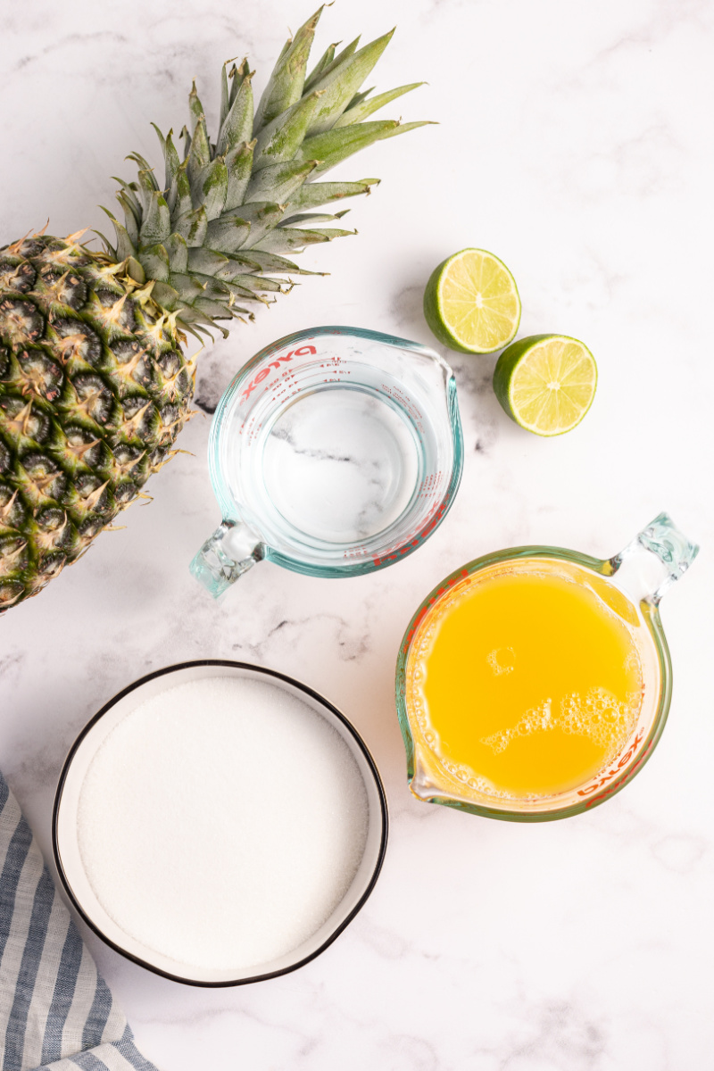 ingredients displayed for making dole whip