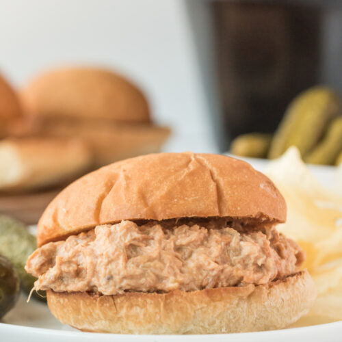 cream cheese chicken sandwich on a plate