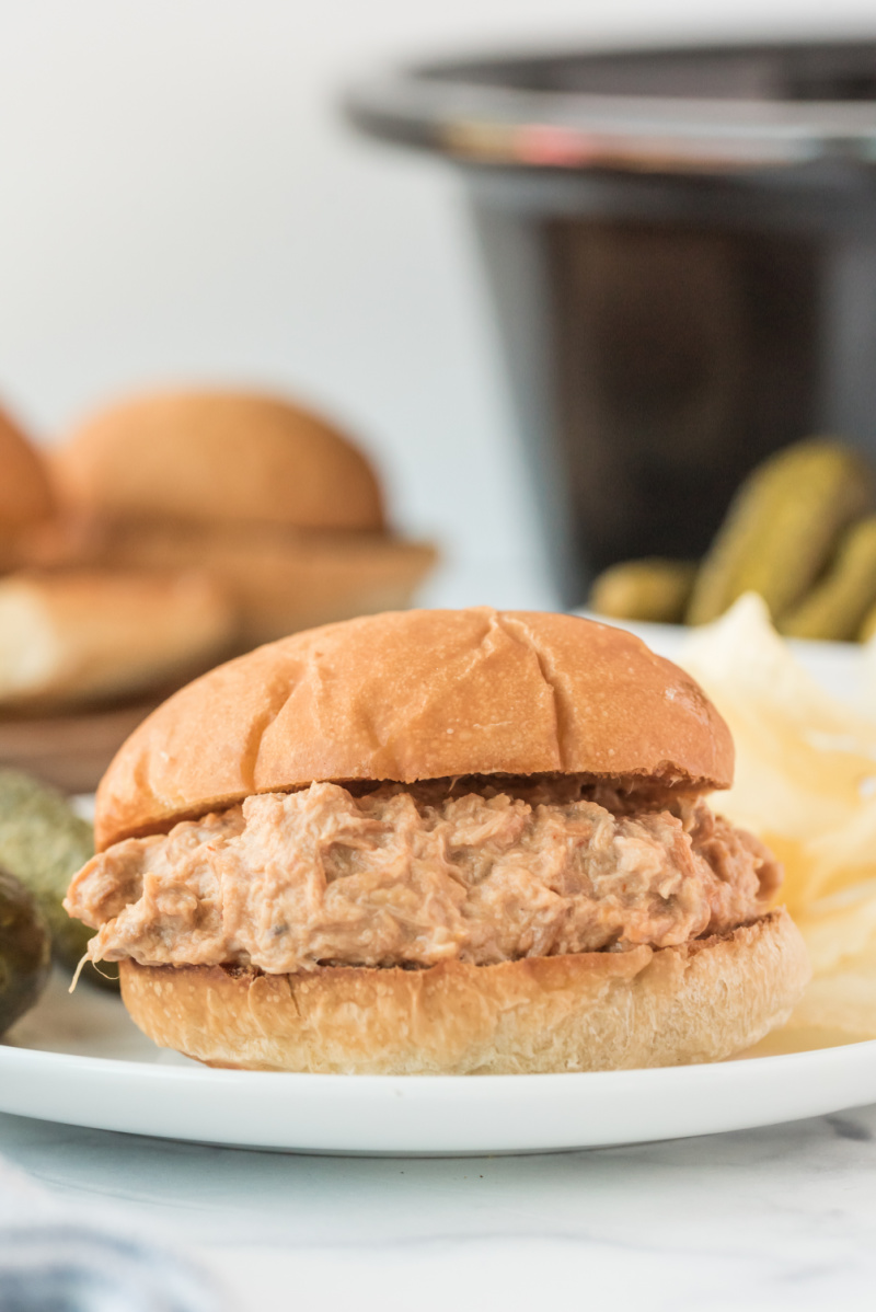 cream cheese chicken sandwich on a plate