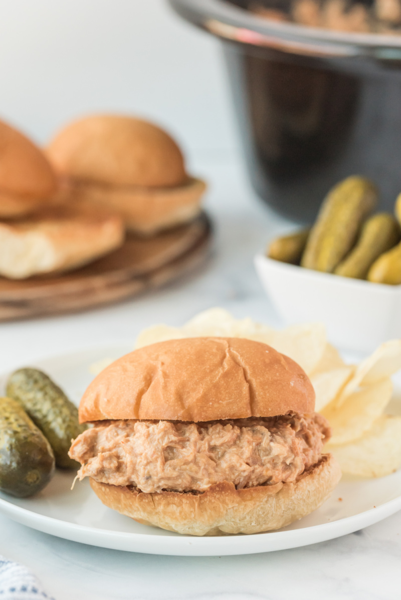 cream cheese chicken sandwich on a plate