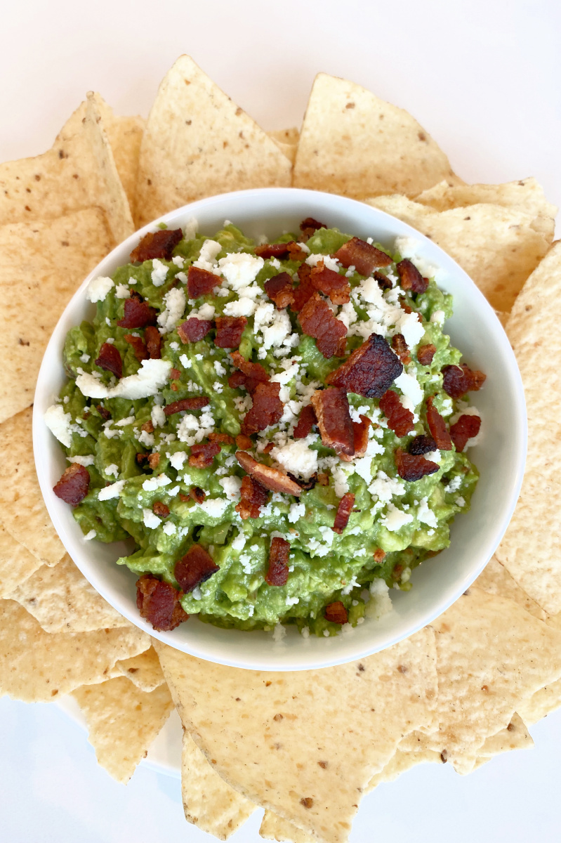 bacon and cotija cheese guacamole